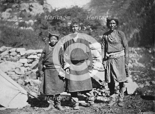 Tibetans of high rank, 1902. Artist: Arnold Henry Savage Landor.