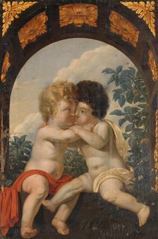 Christian Allegory with two Children Hugging each other, 1650-1699. Creator: Anon.