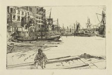 Eagle Wharf (Tyzac Whiteley and Co.), 1859. Creator: James Abbott McNeill Whistler.