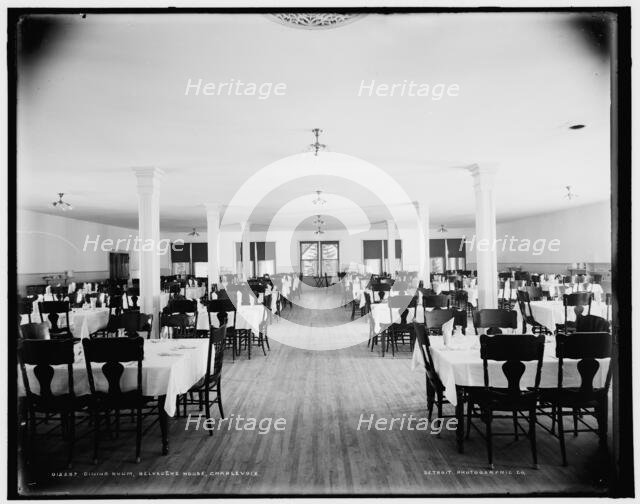 Dining room, Belvedere House, Charlevoix, between 1890 and 1901. Creator: Unknown.