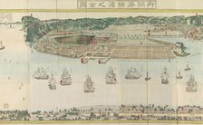 Panoramic View of Yokohama, ca 1860. Creator: Sadahide, Utagawa (1807-1873).