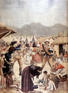 Boer women and children in a British concentration camp in the Transvaal, Boer War, 1901. Artist: Unknown