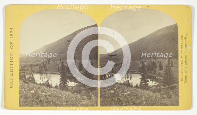 Beaver Lake, Conejos Cañon, Colorado, 9.000 feet above sea-level, and 30 miles from mouth..., 1874. Creator: Tim O'Sullivan.