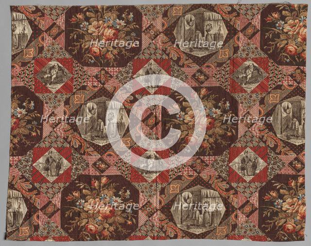 Roller Printed Cotton Textile, 19th century. Creator: Unknown.