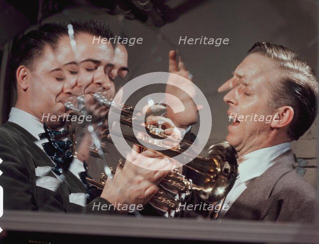 Portrait of Stan Kenton and Buddy Childers, Richmond, Va., 1947 or 1948. Creator: William Paul Gottlieb.