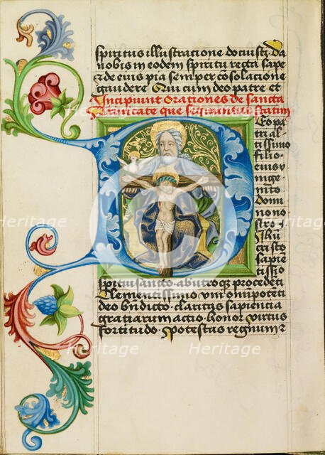 Initial D: The Trinity; Prayer Book, about 1470-1480. Creator: Workshop of Valentine Noh.