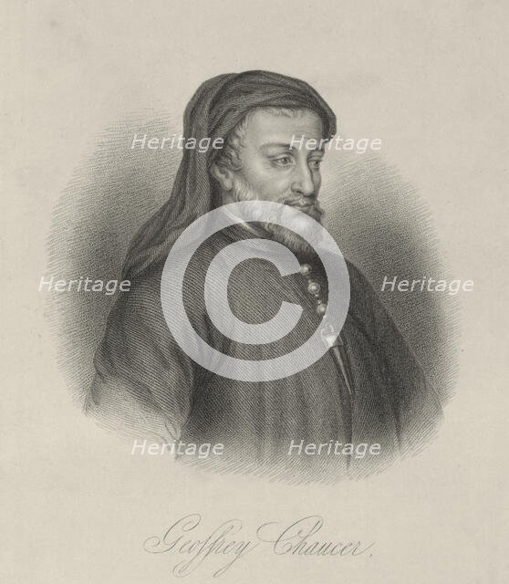 Geoffrey Chaucer, c1380-c1400, (1834-1837). Creator: Samuel Freeman.