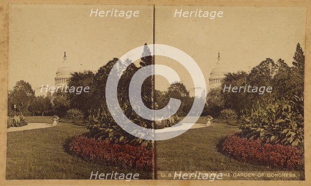 U.S. Capitol, From the Garden of Congress., about 1870. Creator: W. M. Chase.