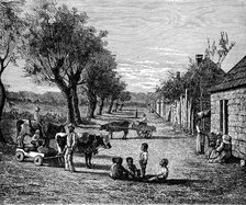 Slave quarters on a plantation in Georgia, USA. Artist: Unknown