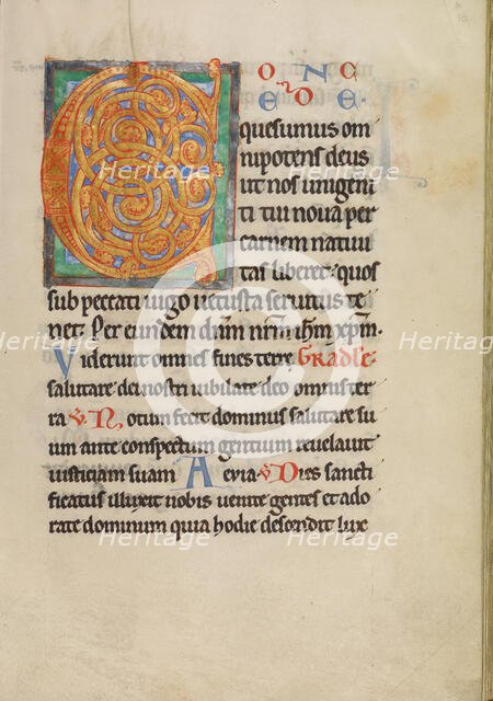 Decorated Initial C; Missal, about 1180. Creator: Unknown.