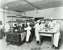 Male cookery students, Westminster Technical Institute, London, 1910. Artist: Unknown.