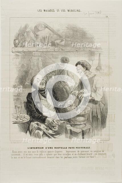 The Invention of a New Chest Elixir (plate 14), 1843. Creator: Charles Emile Jacque.