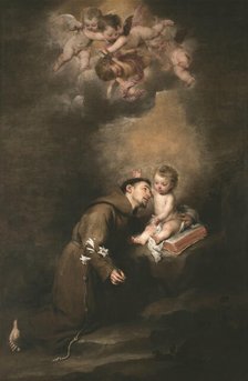 Saint Anthony of Padua with the Infant Jesus, 1668-1669. Creator: Murillo, Bartolomé Estebàn (1617-1682).