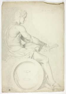 After Antique Sculpture of Seated Figure with Sword, 1774. Creator: John Downman.