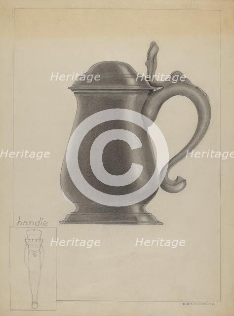 Pewter Tankard, c. 1936. Creator: A. Zaidenberg.