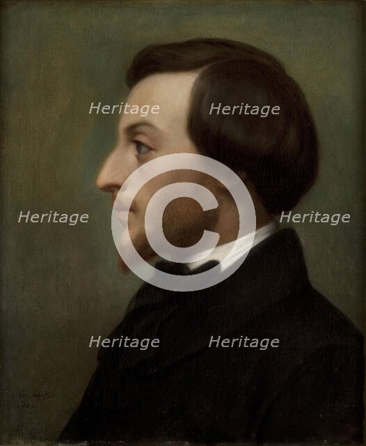 Portrait of the writer Louis Ratisbonne (1827-1900), 1852. Creator: Scheffer, Ary (1795-1858).