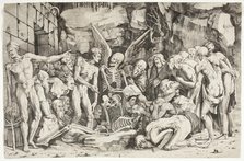 The Skeletons, between 1518 and 1525. Creators: Marco Dente, Baccio Bandinelli.