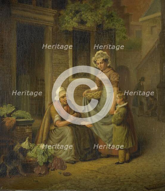 Woman Selling Vegetables, 1825-1845. Creator: Lambertus Johannes Hansen.