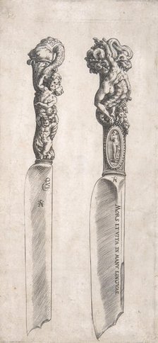 Design for Two Knife Handles, 1553-1615. Creator: Cherubino Alberti.
