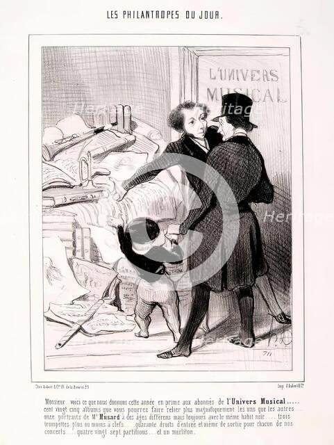 Les Philantropes du Jour. 'Monsieur voici que nous donnons cette année...', 1845. Creator: Honore Daumier.