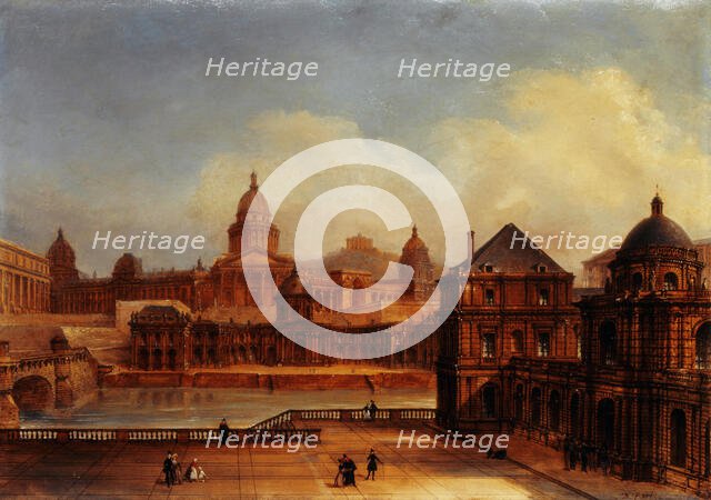 Composite view of Parisian landmarks, c1836. Creator: Domenico Ferri.