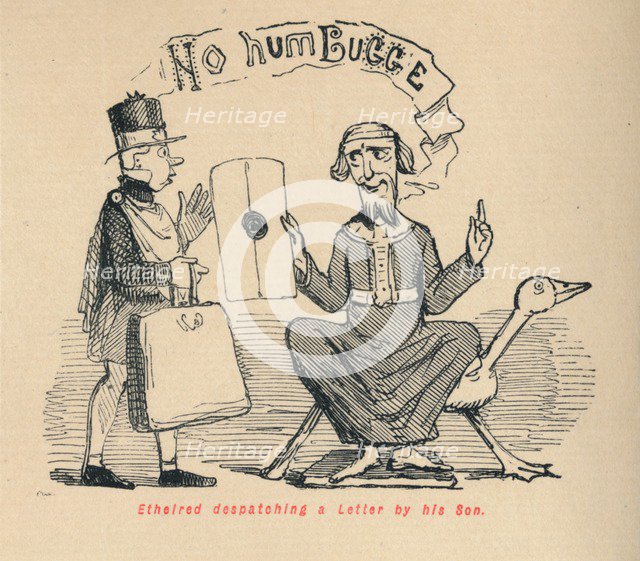 'Ethelred despatching a Letter by his Son', c1860, (c1860). Artist: John Leech.