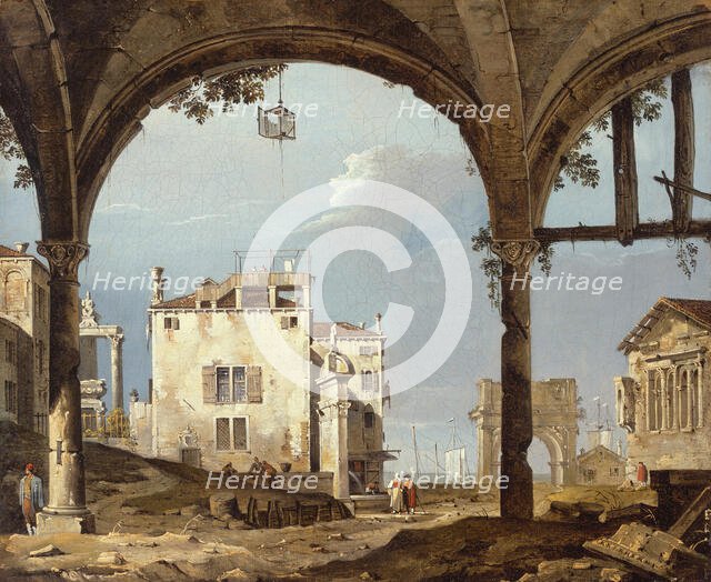 Portico with a Lantern, 1741/45. Creator: Unknown.