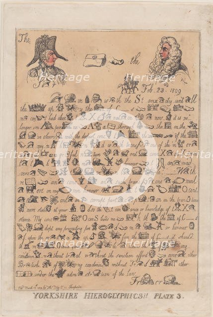 Yorkshire Hieroglyphics, Plate 3, March 13, 1809., March 13, 1809. Creator: Thomas Rowlandson.