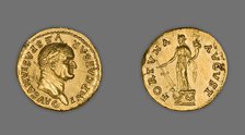 Aureus (Coin) Portraying Emperor Vespasian, 75-79, issued by Vespasian. Creator: Unknown.