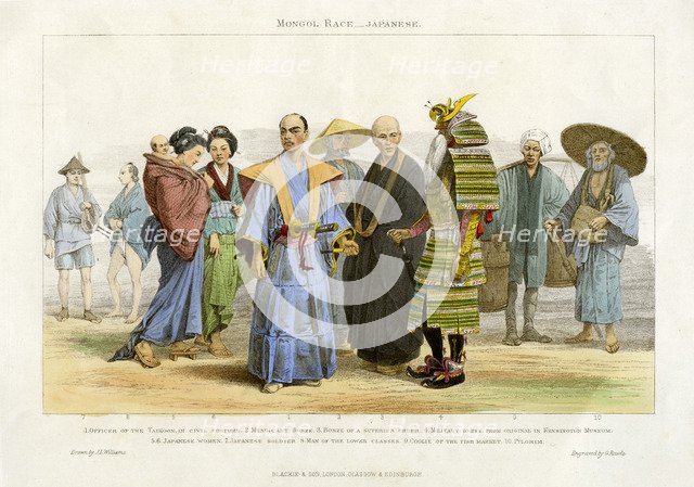 'Mongol Race - Japanese', 19th century. Artist: G Rawle