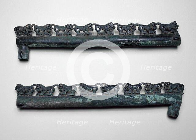 Pair of Ornamental Fittings with Crouching Felines, 6th/4th century B.C. Creator: Unknown.