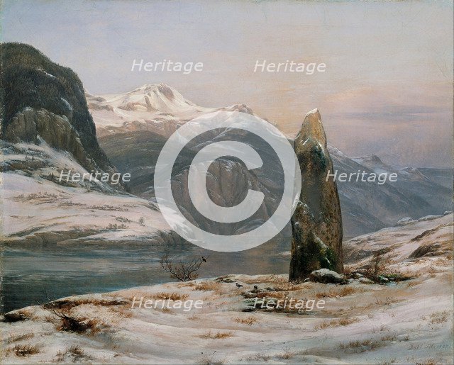 Winter at the Sognefjord. Artist: Dahl, Johan Christian Clausen (1788-1857)
