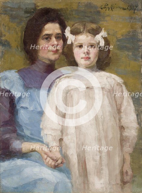 Self-Portrait with Daughter, 1907. Creator: Aniela Pajakowna.