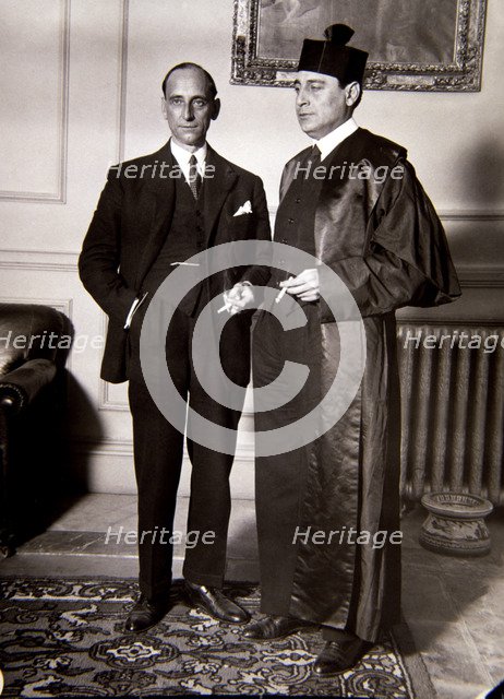 Santiago Casares Quiroga (1884-1950), Spanish politician, with his counsel in the process of Roja…