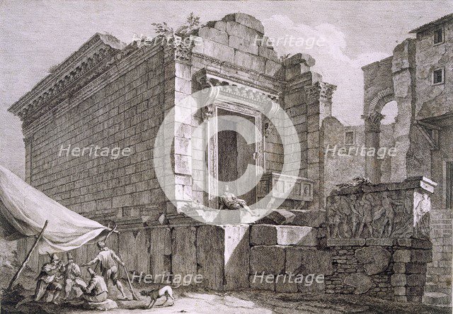 View of the Temple of Aesculapius, pub. 1764. Creator: Robert Adam (1728-92).