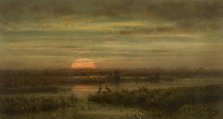 Landscape with Herons at Sunset, c1860-1890s. Creator: Jean Pierre François Lamoriniere.