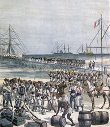 Landing of the Senegalese Troops at the New Wharf in Cotonou, Benin, 1892. Artist: Henri Meyer
