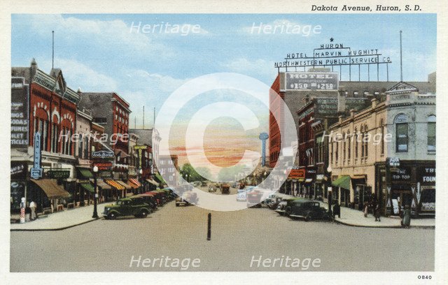 Dakota Avenue, Huron, South Dakota, USA, 1940. Artist: Unknown
