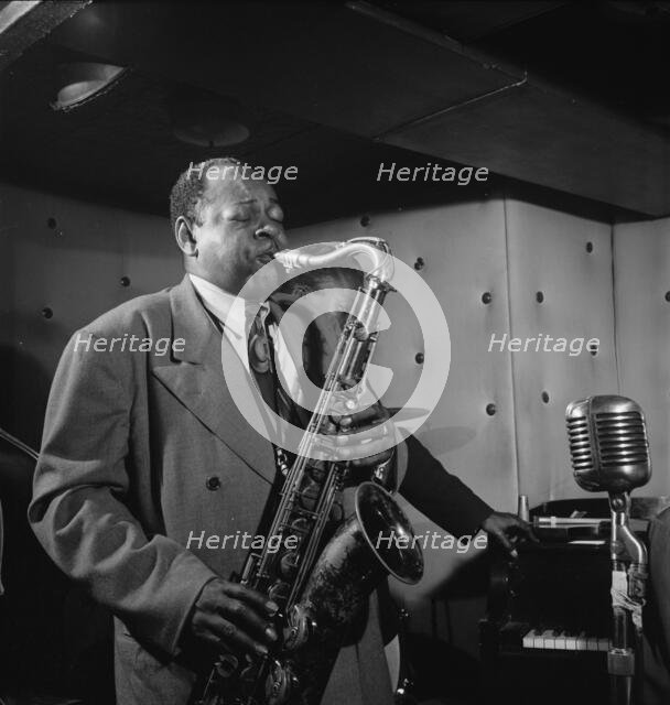 Portrait of Coleman Hawkins and Miles Davis, Three Deuces, New York, N.Y., ca. July 1947. Creator: William Paul Gottlieb.