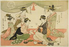 Naniwaya Okita and Takashima Ohisa playing a game of ken, c. 1793/94. Creator: Hosoda Eishi.