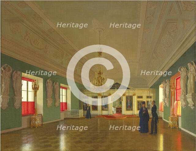 Interior of the Palace Church of St. Alexander Nevsky, Anichkov Palace, Saint Petersburg, 1850. Creator: Tutukin, Pyotr Vasilyevich (1819-1900).