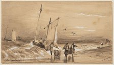 Sea-coast with Fishermen, 1843. Creator: Aivazovsky, Ivan Konstantinovich (1817-1900).