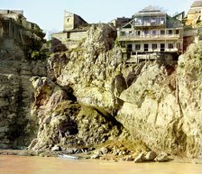 Old house on the cliff on the left bank of Kura River, between 1905 and 1915. Creator: Sergey Mikhaylovich Prokudin-Gorsky.