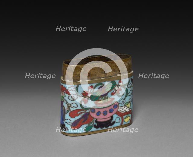 Cloisonne Opium Box, c 1800s. Creator: Unknown.