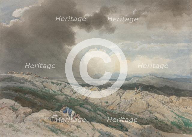 Landscape with Shepherds, c. 1869. Creator: Jules Joseph Augustin Laurens (French, 1825-1901).