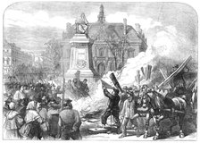 The Civil War in Paris: burning the guillotine on the Place Voltaire, 1871. Creator: Unknown.