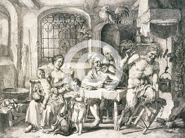 Satyr and Peasants, 1739. Creator: Christian Wilhelm Ernst Dietrich.