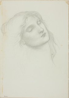 Head of Woman with Eyes Closed, c. 1873-77. Creator: Sir Edward Coley Burne-Jones.