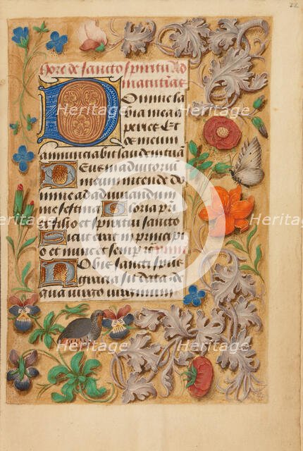 Decorated Initial D; Crohin-La Fontaine Hours, about 1480-1485 ?. Creator: Unknown.