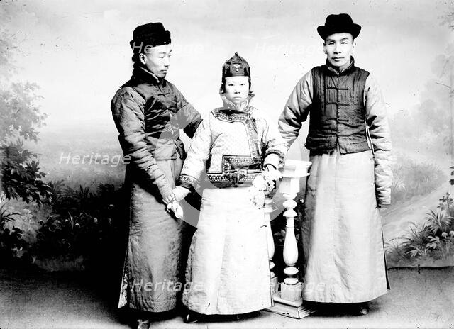 Two men and a woman of Asian appearance, 1880. Creator: Nikolai Nikolaevich Petrov.